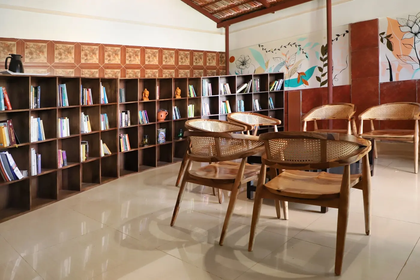 Reading lounge used for corporate offsites and breakout meetings